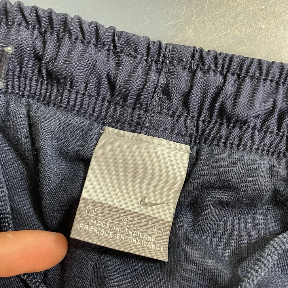 Vtg Y2K Nike Track Pants Mens Large 90s Gray Tag Zip Logo Drawstring Lined 90s